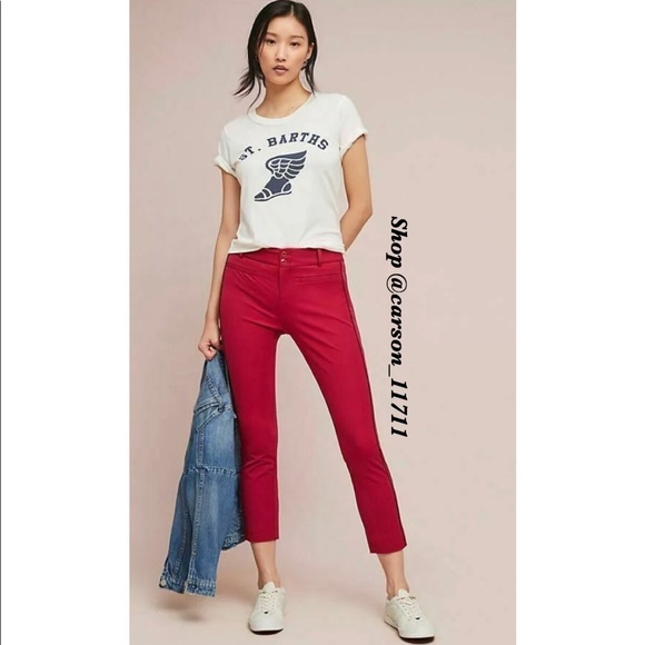 Anthropologie The Essential Striped Slim Trouser 4 - Picture 2 of 3